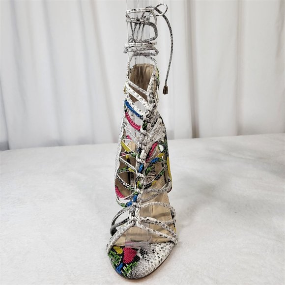 So Me Multi Snake Tie Up Strap 4.5" High Heels - Picture 9 of 10